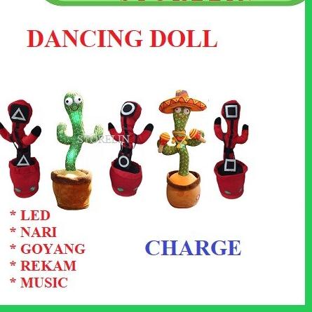 Mainan Kaktus Goyang Gerak Joget Bisa Ngomong Bicara Rekam Dancing