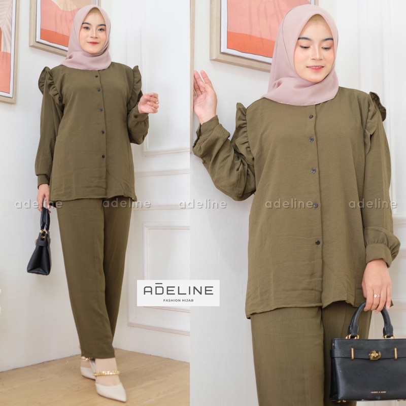 Slimpi Set Ld110 - SetCel Crinkle Airflow One Set Crinkle Jumbo Oversize Setelan Wanita  / R.6 - 326-6591