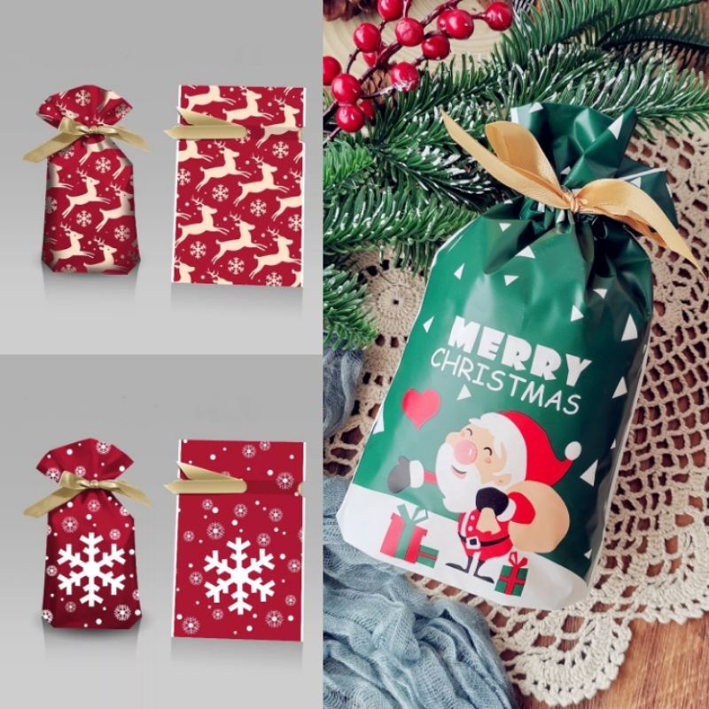 

PLASTIK GOODIE BAG SERUT BINGKISAN SNACK PERMEN HADIAH COOKIES NATAL CHRISTMAS