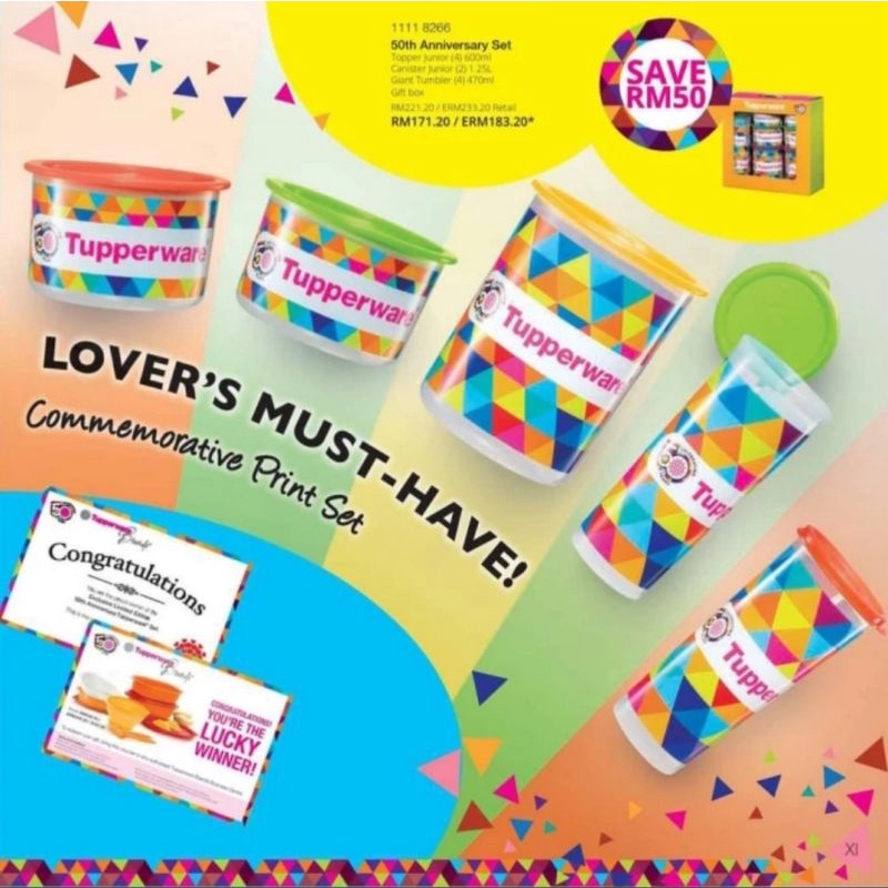 Tupperware commemorative anniversary 50th -produk malaysia -toples makanan