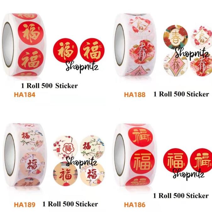 

TERBARU STICKER ROLL IMLEK HOKI 2.5CM STIKER TOPLES HOK CNY BULAT TEMPELAN FU DISCOUNT