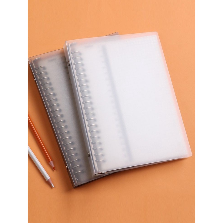 

BINDER NOTE BUKU BINDER MIKA TRANSPARANT A5, B5 LINE GRID DOTTED BLANK ISI LOOSE LEAF 25LEMBAR