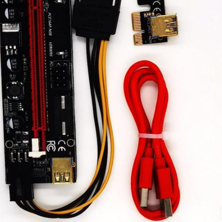 PCI-E RISER EXTENDER CARD VER 009S BLACK BOARD LED