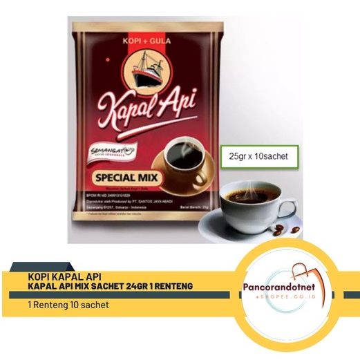

kopi bubuk kapal api mix kopi sachet isi 10 sachet