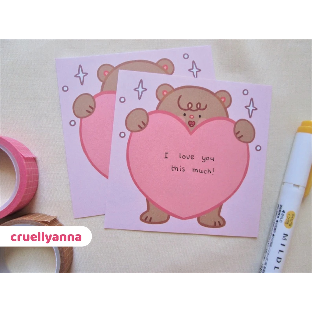 

Bear Heart Memo Pad