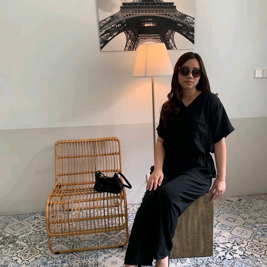 RULIF - Kelly Set crinkle Oversize wanita pocket