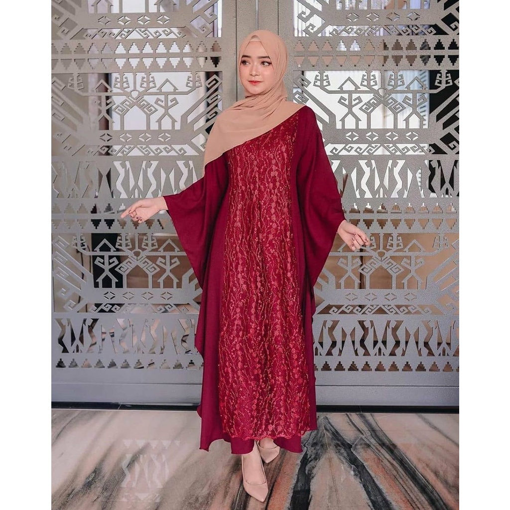 Deanova Brukat Tile Mutiara/Kaftan Brukat Pesta terbaru