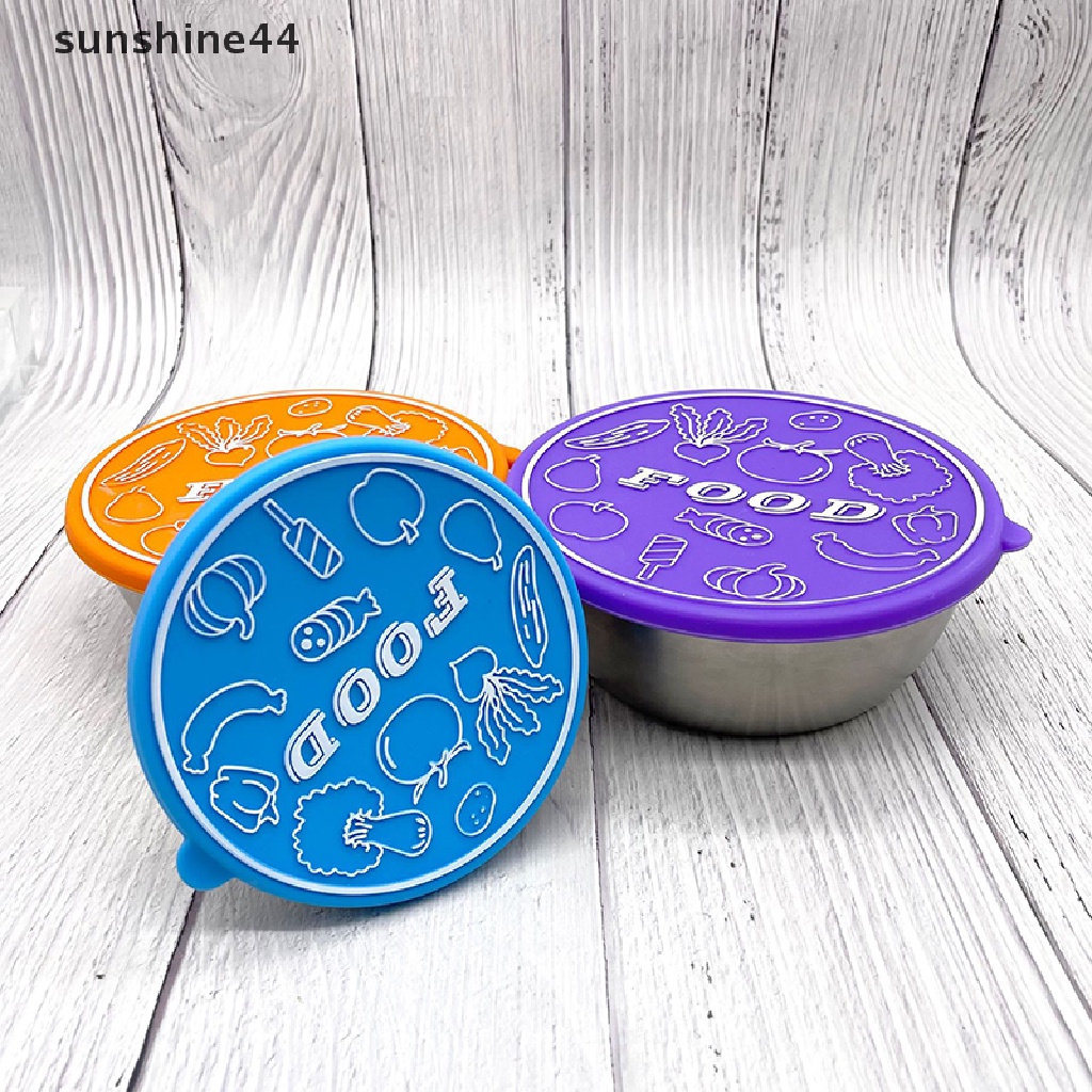 Sunshine Kotak Makan Siang Portable Bahan Stainless Steel Dengan Tutup