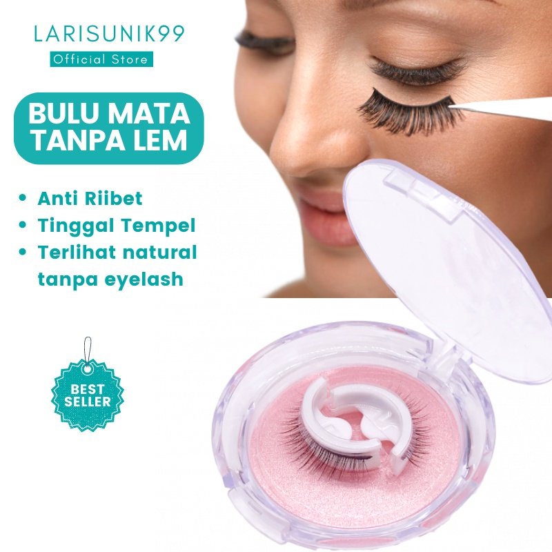 Korean Style Bulu Mata Palsu Fake Eyelash 3D Natural Bulu Mata Tanpa Lem Bulu Mata Mahnet Wanita Cantik Terbaru No Glue Ajaib Lentik Anti Badai Original Termurah