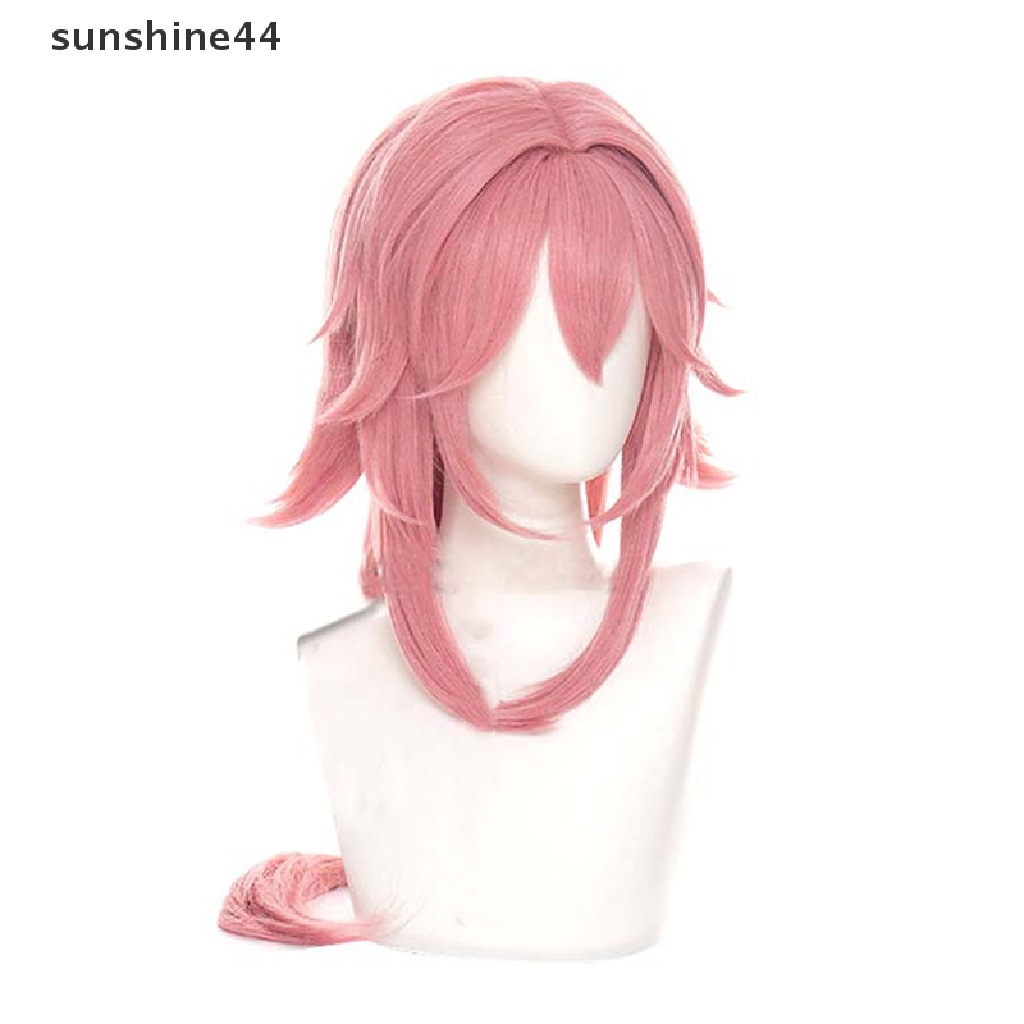 Sunshine Wig / Rambut Palsu Panjang 80cm Warna Pink Tahan Panas Untuk Cosplay