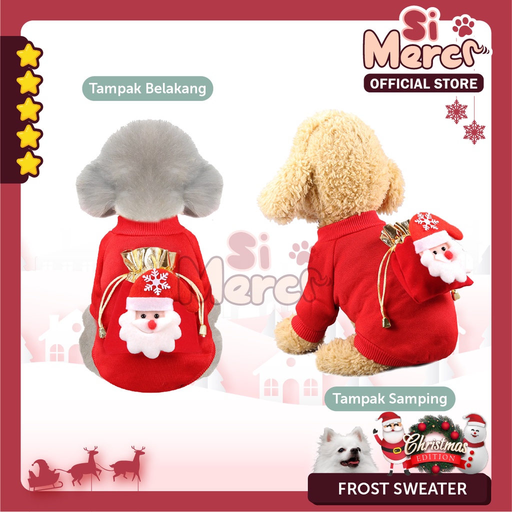 Baju Anjing Kucing Hewan Hoodie Natal / Baju Sweater Anjing Natal / Pet Clothes For Christmas Premium