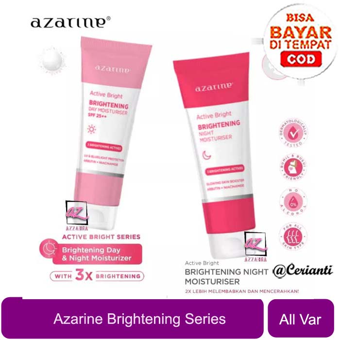 [BRIGHT SERIES] [BPOM] Azarine Active Bright SERIES Treatment - Brightening Day Moisturiser SPF 25++ - Night Moisturiser 20gr -_Cerianti