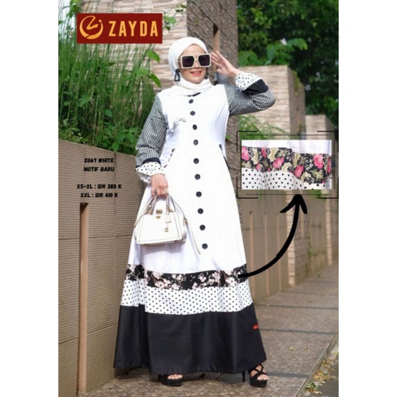 Zayda ZG 67 White / Gamis Branded Wanita / Holwa Fashion