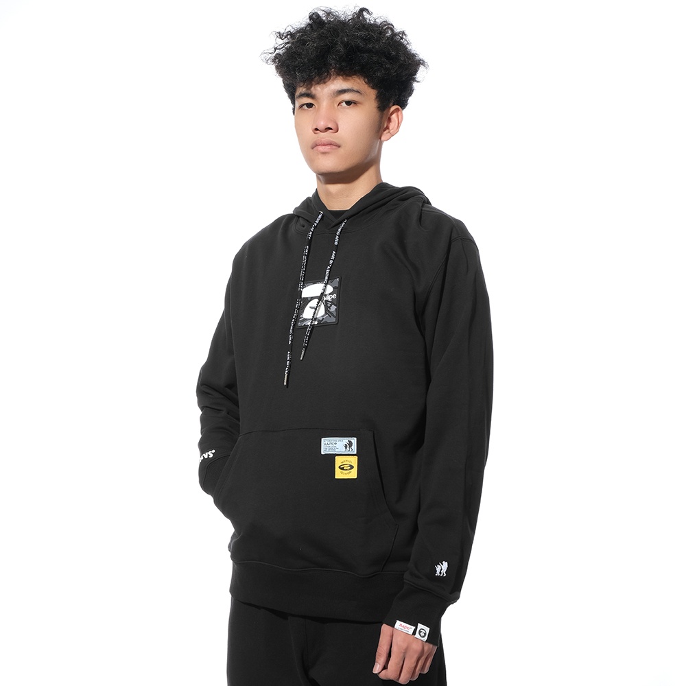 Aape by A Bathing Ape Patch Logo Hoodie Black