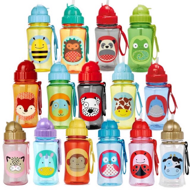 Skip Hop Zoo Straw Bottle  /Botol Minum Anak/ Botol Animal Botol Sedotan