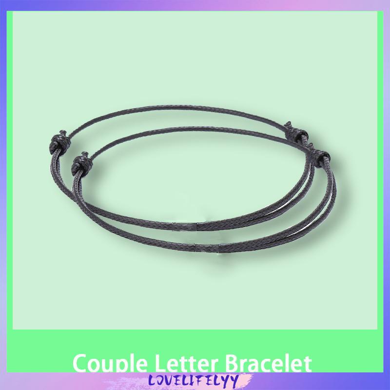 Gelang Inisial Huruf/gelang Couple Fashion Surat Cinta Pasangan Gelang Tenunan Tangan Unisex Nama Ak