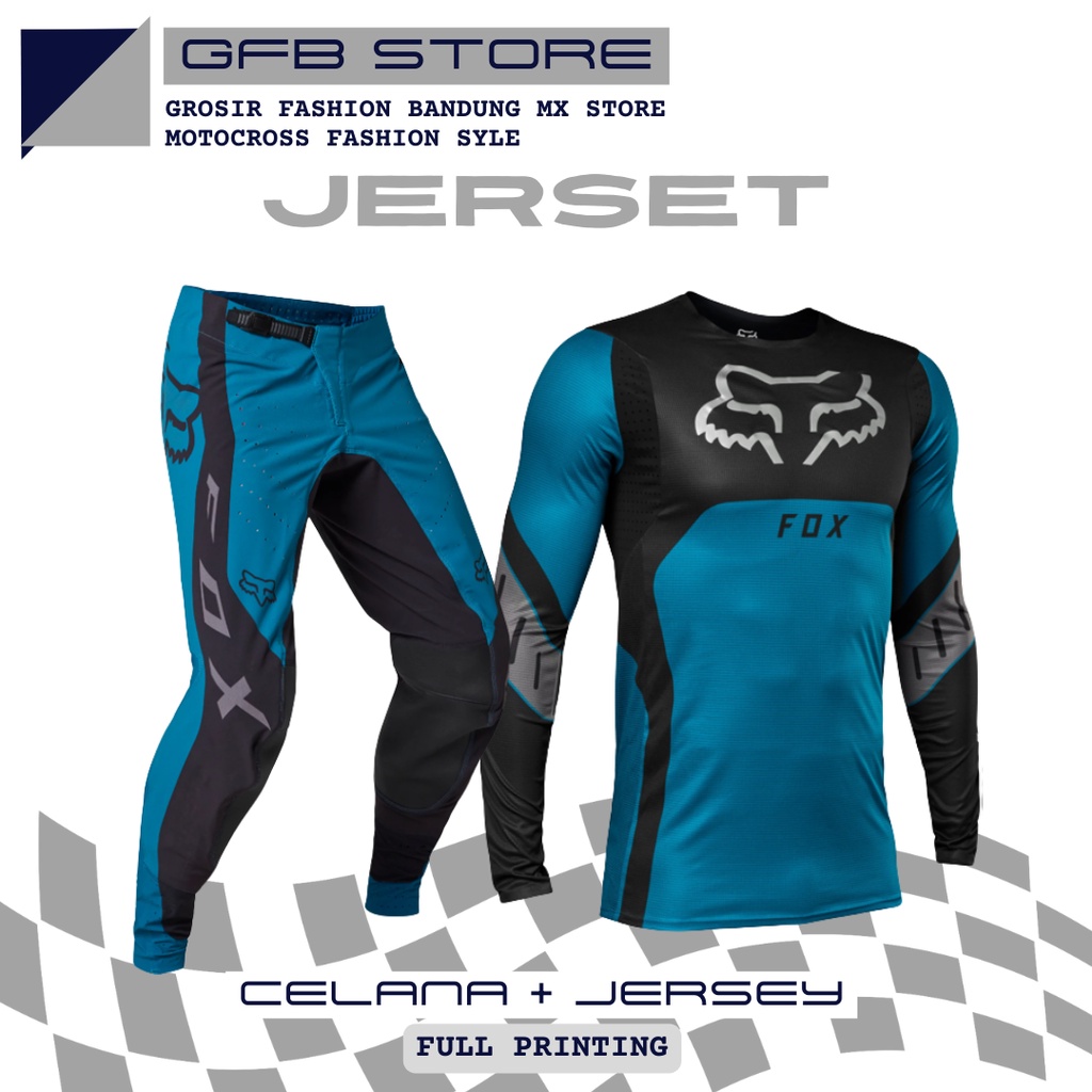 Pants set Celana Cross Jersey motor Trail adventure mtb Hitam Black motocross panjang trabas enduro Jumbo Murah pria dewasa