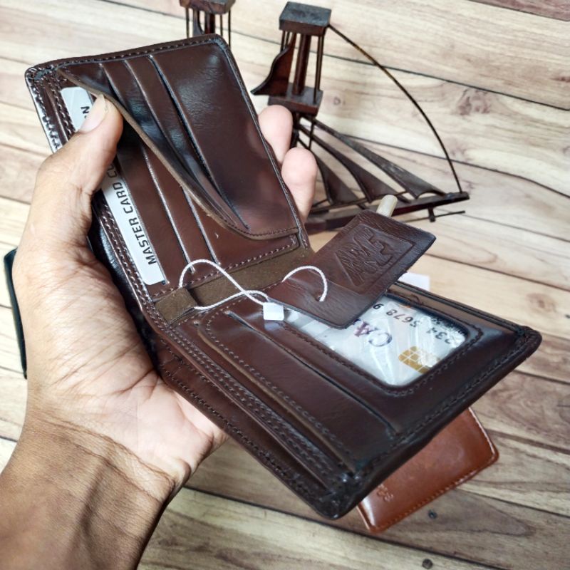 ARF Dompet kulit pria Dua Susun Slot Leather A06