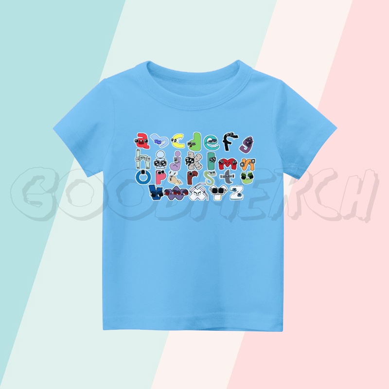 KAOS ANAK ALPHABET LORE BABY HURUF KECIL ALPHABET LORE LOWERCASE