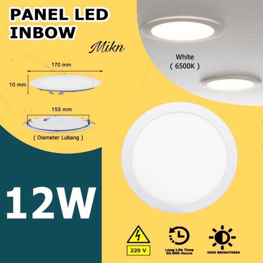 Jual LAMPU DOWNLIGHT LED PANEL 6WATT 12 WATT 18WATT BULAT / KOTAK ...