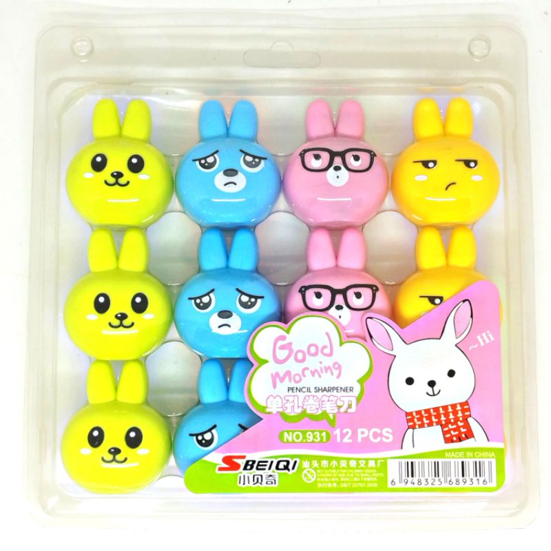 Rautan Pensil Putar Karakter BTS BT21 KELINCI Serutan Asahan Meja