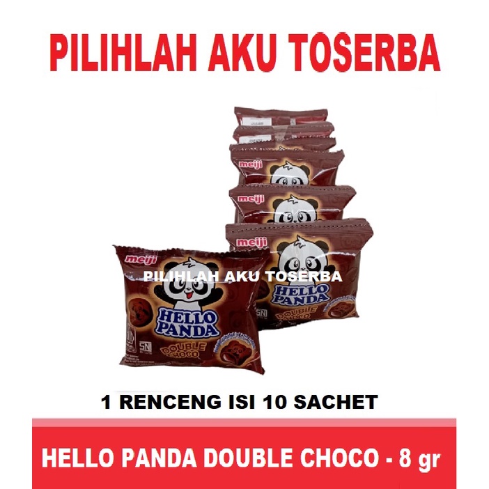 Meiji HELLO PANDA Biscuit DOUBLE CHOCO RENCENG - (HARGA 1 RENCENG)