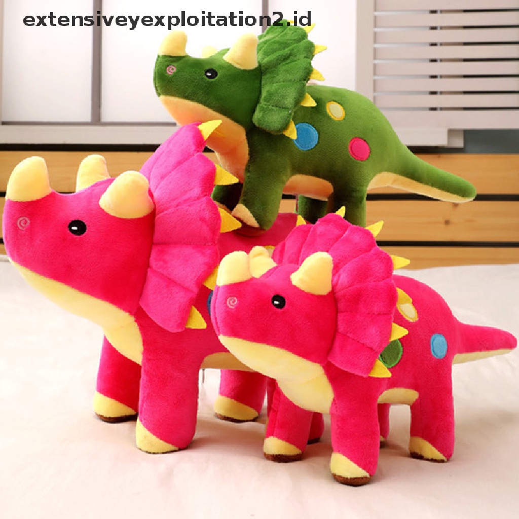 Mainan Boneka Dinosaurus Triceratops Bahan Plush Ukuran 40cm Untuk Hadiah