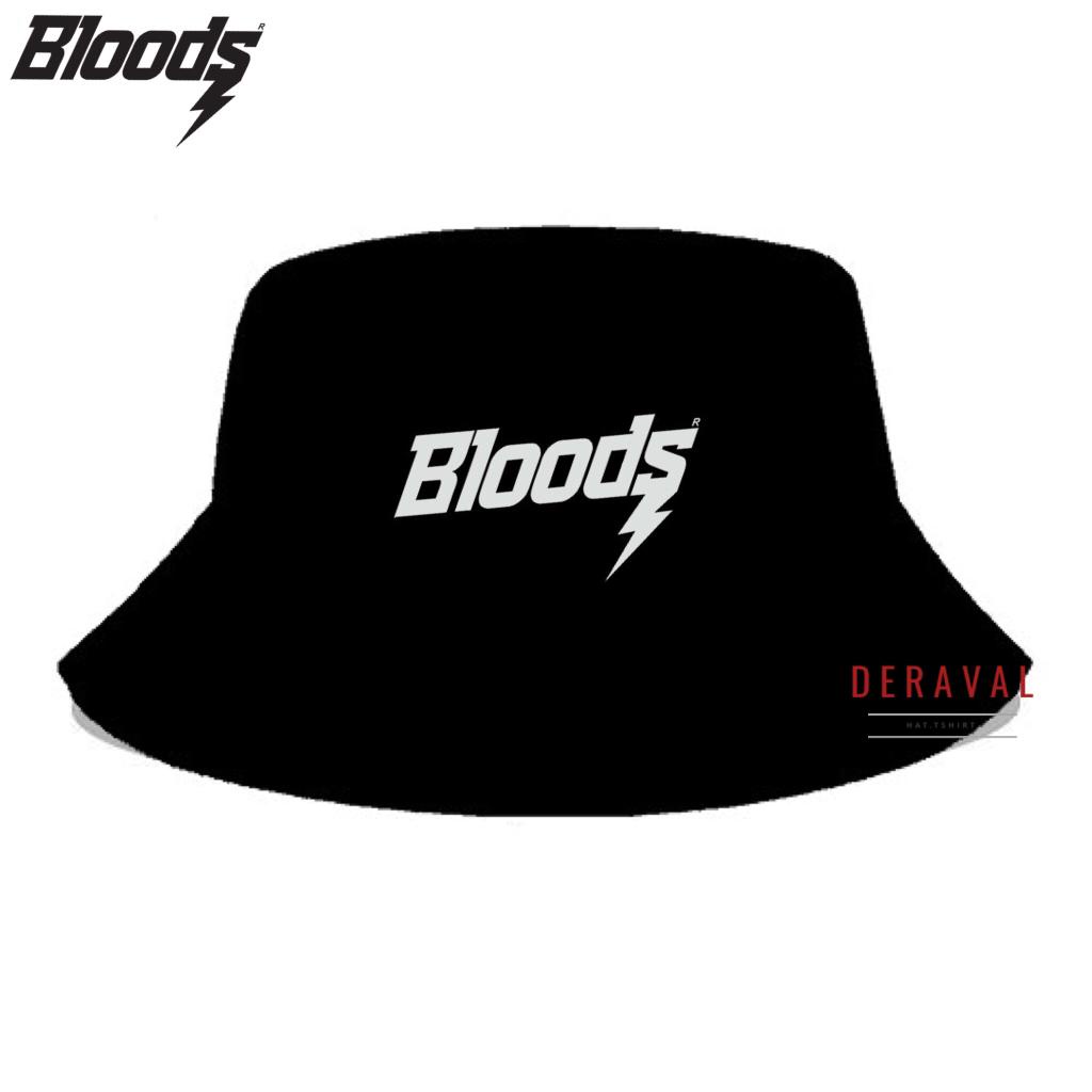 Topi Bucket BLODS / Topi Ember Distro Pria Wanita - Hitam Putih Navy Pink Orange Army Maroon Cream -