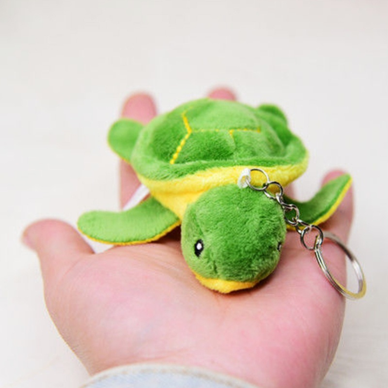 Mary Turtle Plush Keychain Boneka Binatang Keyring Lembut Lucu Mini Kartun Binatang
