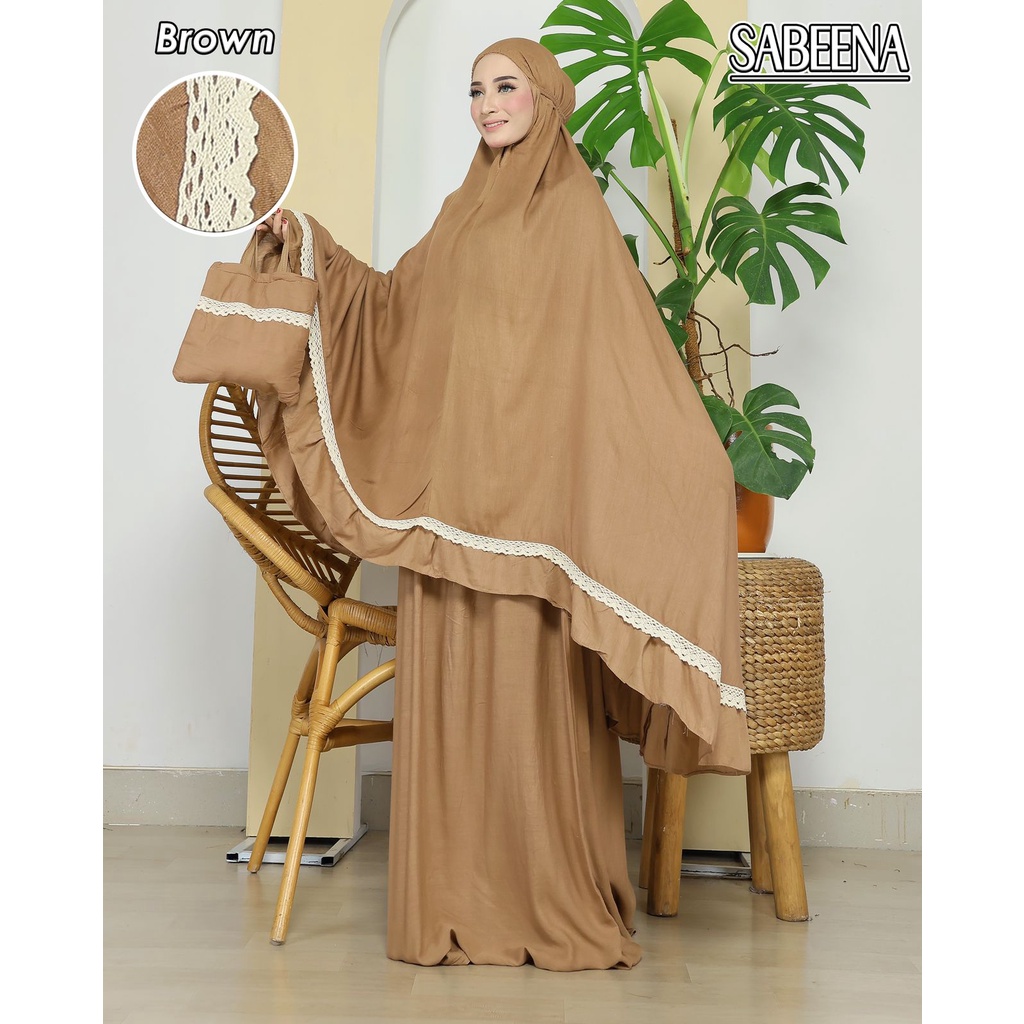 Mukena Dewasa Sabeena Ukuran Jumbo Bahan Katun Super Premium Mukena Sitikhadijah