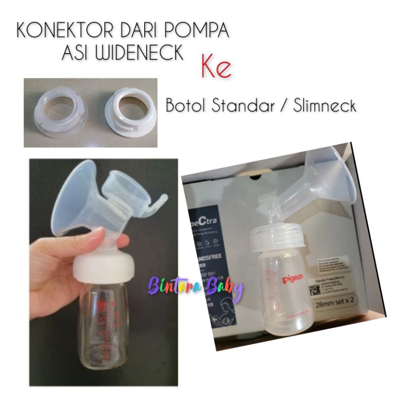 Connector Pompa Asi Wideneck Ke Botol Standar / Slimneck bisa untuk Avent, Spectra, Mom Uung, Yomi, Baby Safe