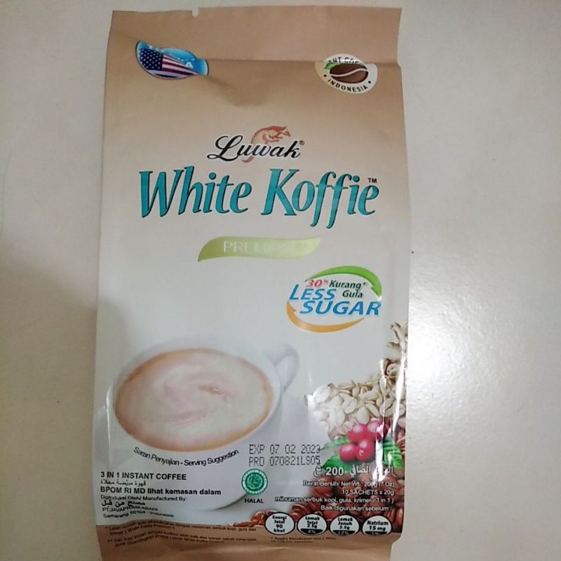 

LUWAK White Koffie Less Sugar Sachet 10 x 20gr