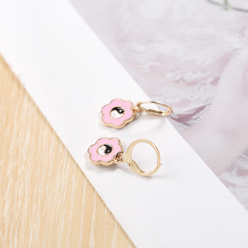 Set Anting Juntai Liontin Hati Warna Pink Gaya Korea Untuk Pengantin Wanita