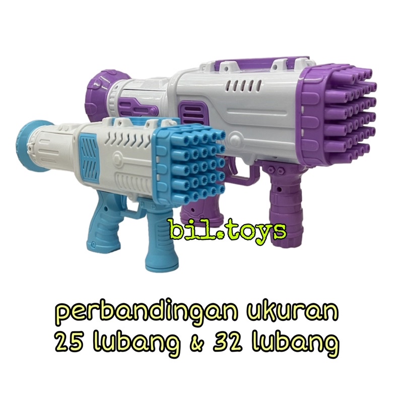 MAINAN BUBBLE GUN BAZOKA TEMBAKAN GELEMBUNG 25 LUBANG &amp; 32 LUBANG BUBBLE ROCKET LAINCHER