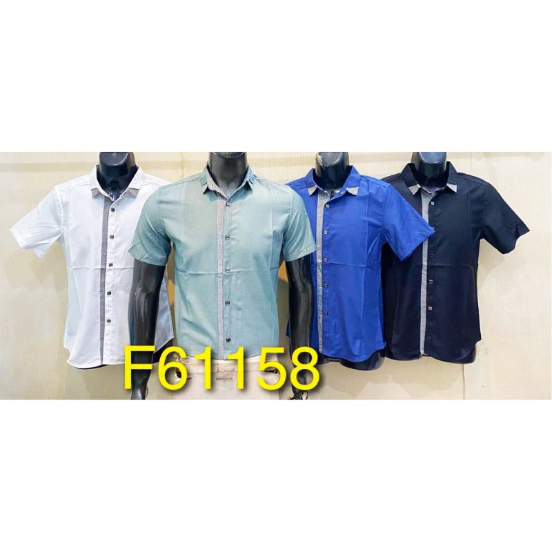Kemeja import lengan pendek pria stretch M L XL merk NXNITROX
