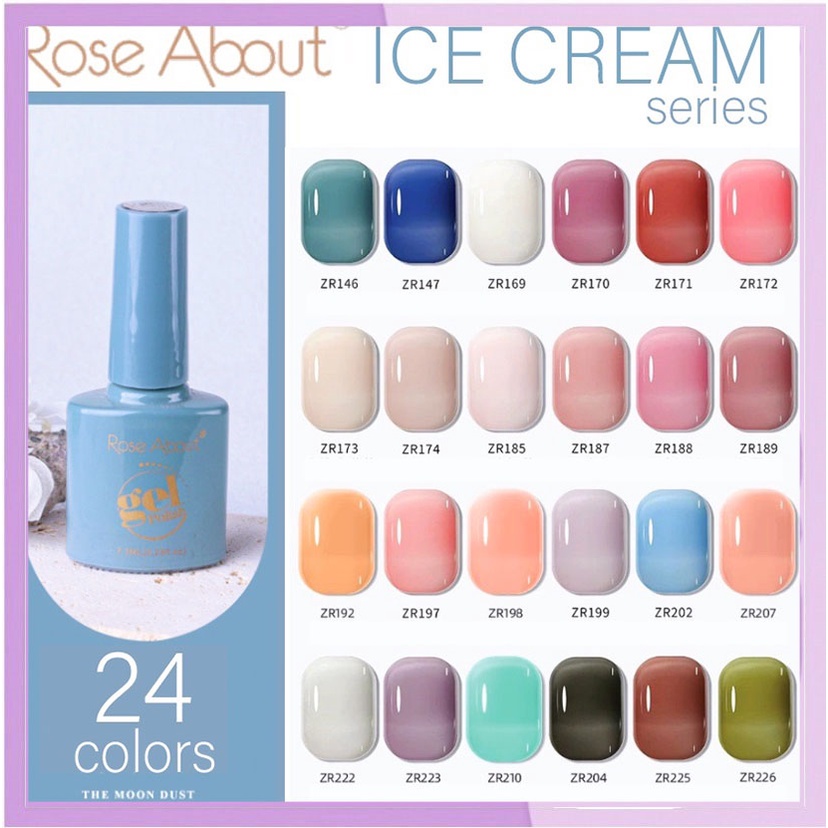 (146-226) ROSE ABOUT Kutek Premium Naked Ice Cream Gel Halal 7.3 ml Cat Kuku UV Polish  Peel Off KU045