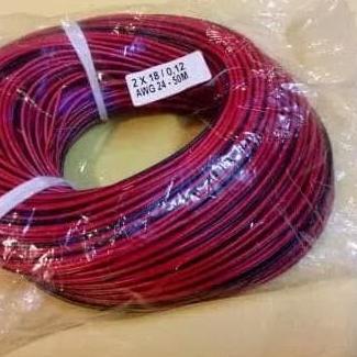 KABEL SERABUT AWG 24 MERAH HITAM 1 ROLL