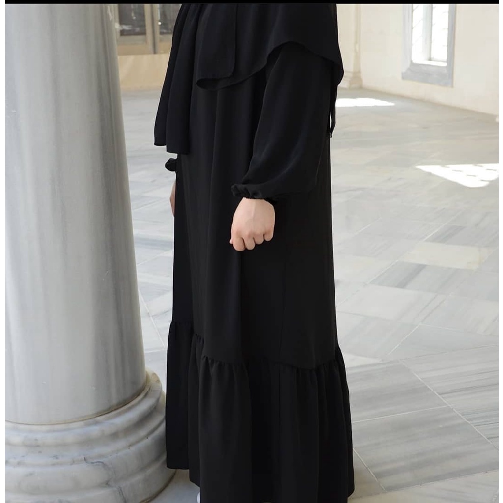 GAMIS HITAM PREMIUM | BAHAN RAYON TWILL [ LIMITED ] GHIANA BLACK