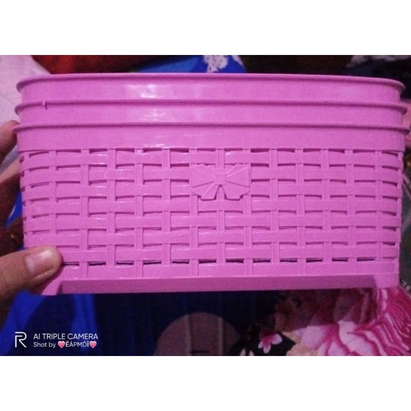 Keranjang Anyam Plastik Serbaguna / Storage Box Serbaguna