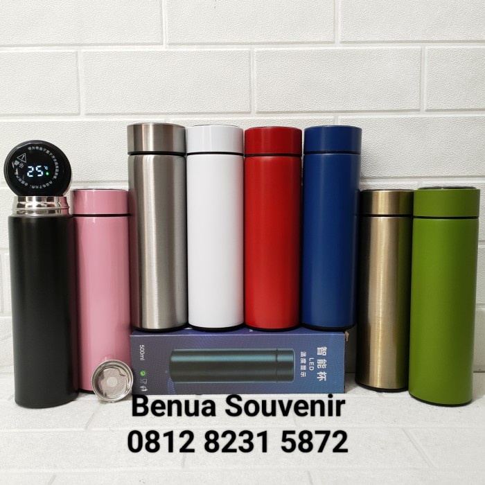 Jual Botol Minum Termos Suhu Led Temperatur Tumbler Sakura Polos 500ml Aestetik Best Seller 5124