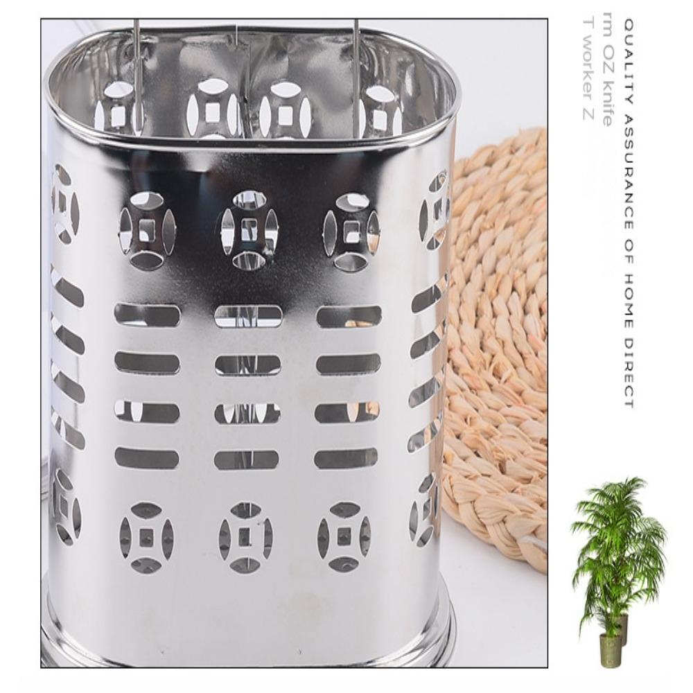 R-FLOWER Stainless Steel Chopstick Holder Hotel Restoran Tahan Lama Rumah Tangga Kotak Penyimpanan Grid Ganda Peralatan Dapur Dipasang Di Dinding Peralatan Masak Organizer