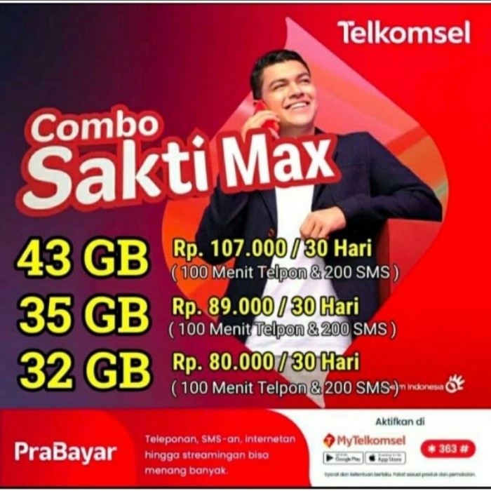 Kartu Sakti Combo Telkomsel Perdana Prabayar As Loop Simpati 4G LTE - Tidak Pilih No