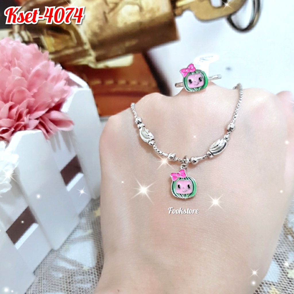 TERLARIS SET KALUNG ANAK GRATIS ANTING CANTIK/CINCIN