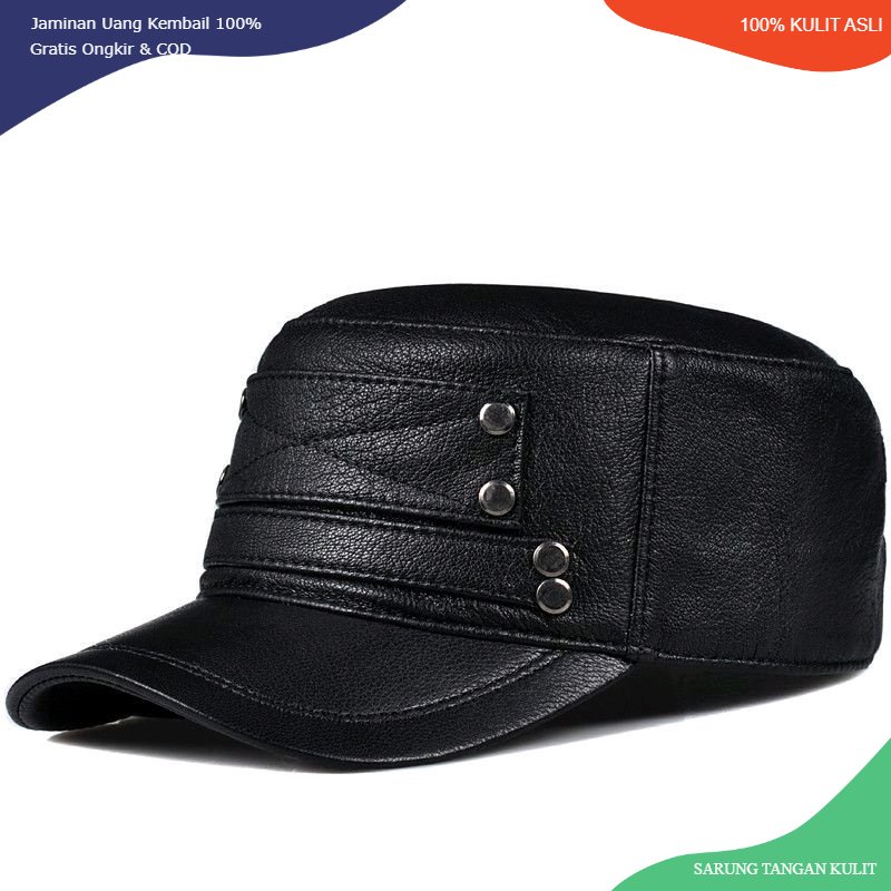 Topi kulit/ topi kulit asli pria topi kulit pria original/topi kulit komando/topi kulit original /To