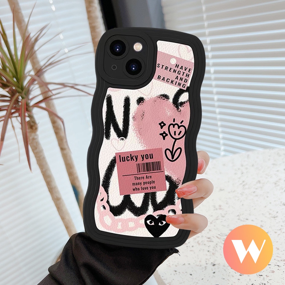 Imut Graffiti Cinta Hati Soft Tpu Case Redmi Note 11s 9 10s 10 8 9s 9pro 11 Pro Max Plus Redmi A1 9T 10A 10C 10 9 9A 9C NFC Bunga Trendy Label Comme des Garcons Wave Edge Cover