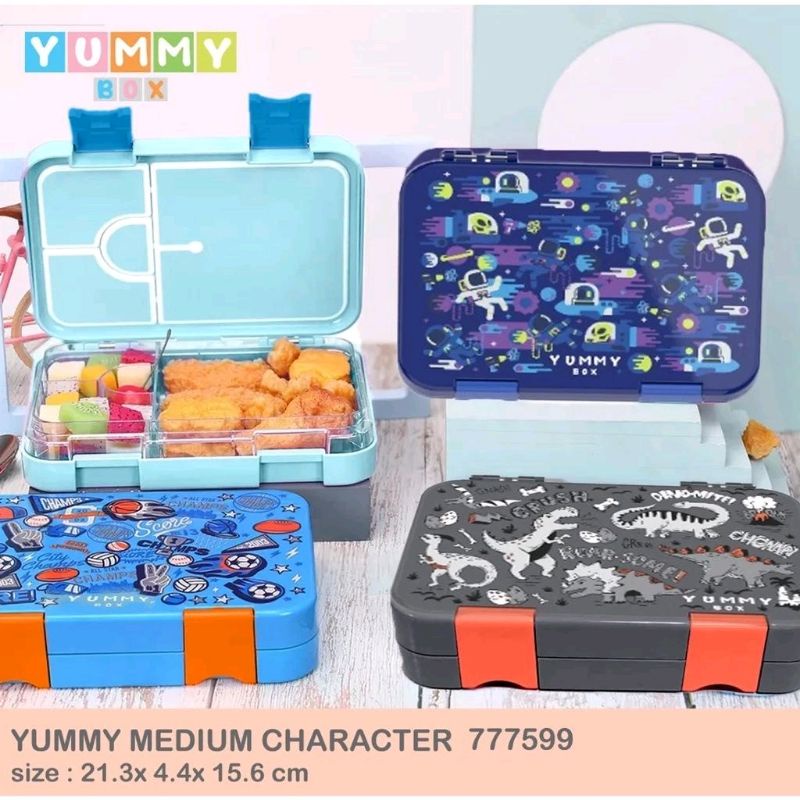 Yummy Box Medium Characters Bento Colors 777599 / Kotak Makan Bekal Anak / Kids Lunchbox