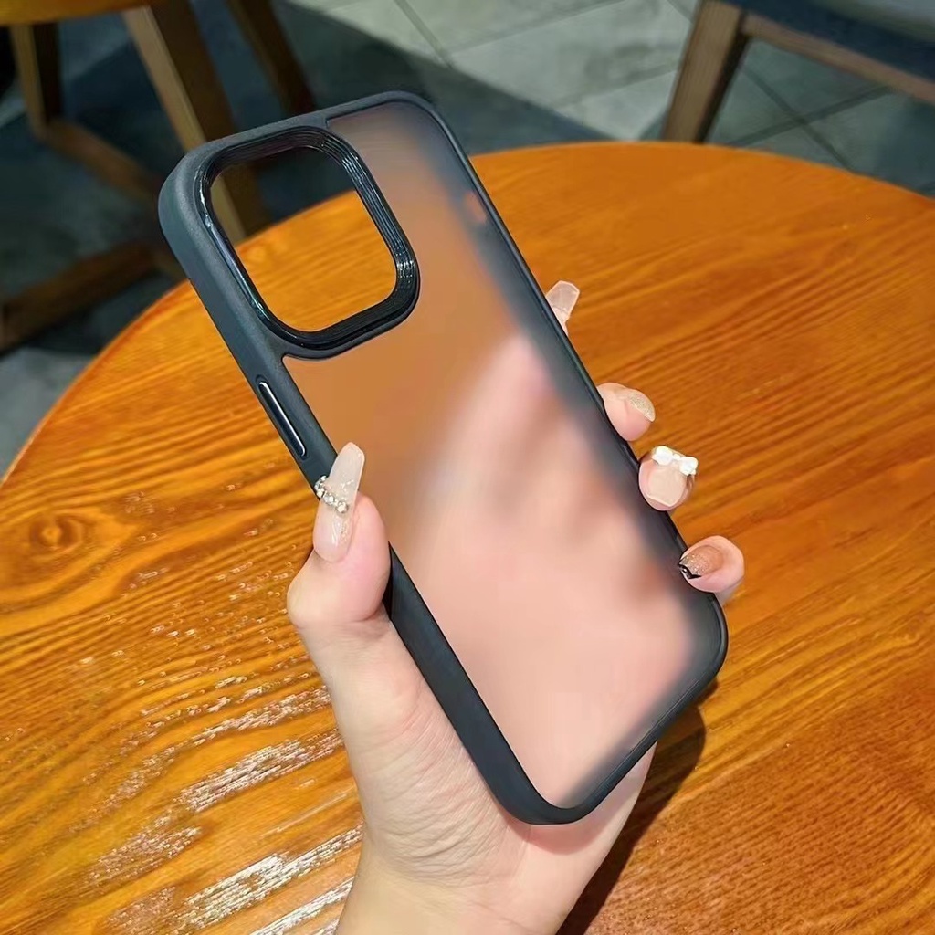 Hard Case Bahan Silikon PC Matte Tahan Banting Untuk iPhone 14 13 11 12 Pro Max 14 Plus
