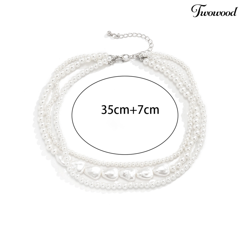 Kalung Choker Multilayer Aksen Mutiara Imitasi Gaya Vintage Untuk Wanita