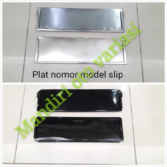 Tatakan Dudukan Plat Nomor Model Slip Stainless Mobil Sigra