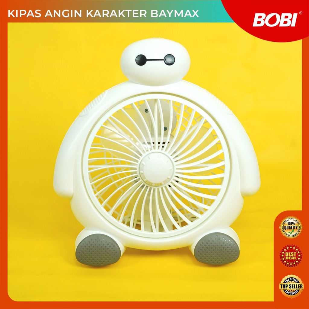 Kipas Angin Karakter // Kipas Termurah 10 inch // Kipas model Baymax - Warna Random